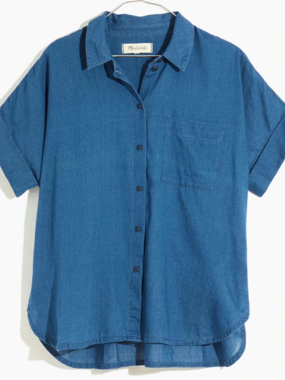 Madewell Denim Daily Shirt in Bright Indigo, size Medium